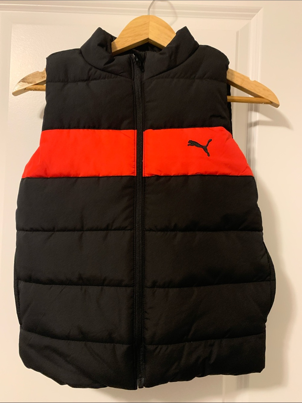 Puma Black & Red Boys Puffer Vest